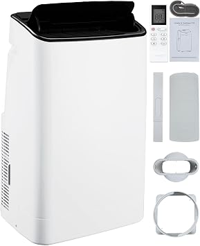 Takywep 14,000 BTUs Portable Air Conditioner - Cools Up to 700 Sq.Ft, 3-IN-1 Energy Efficient AC Unit with Remote Control & Installation Kits for Large Room, Campervan, Office, Temporary Space