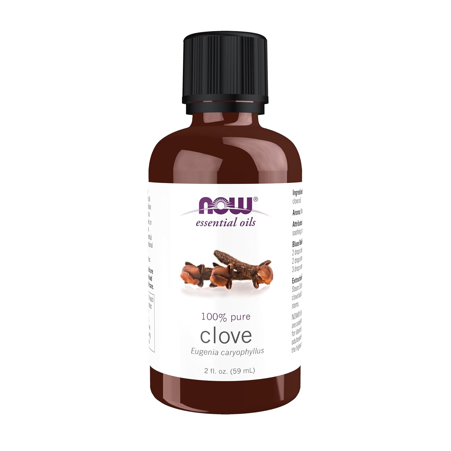 Product image of NOW Essential Oils, Clove Oil, Balancing Aromatherapy Scent, Steam Distilled, 100% Pure, Vegan, Child Resistant Cap, 2-Ounce