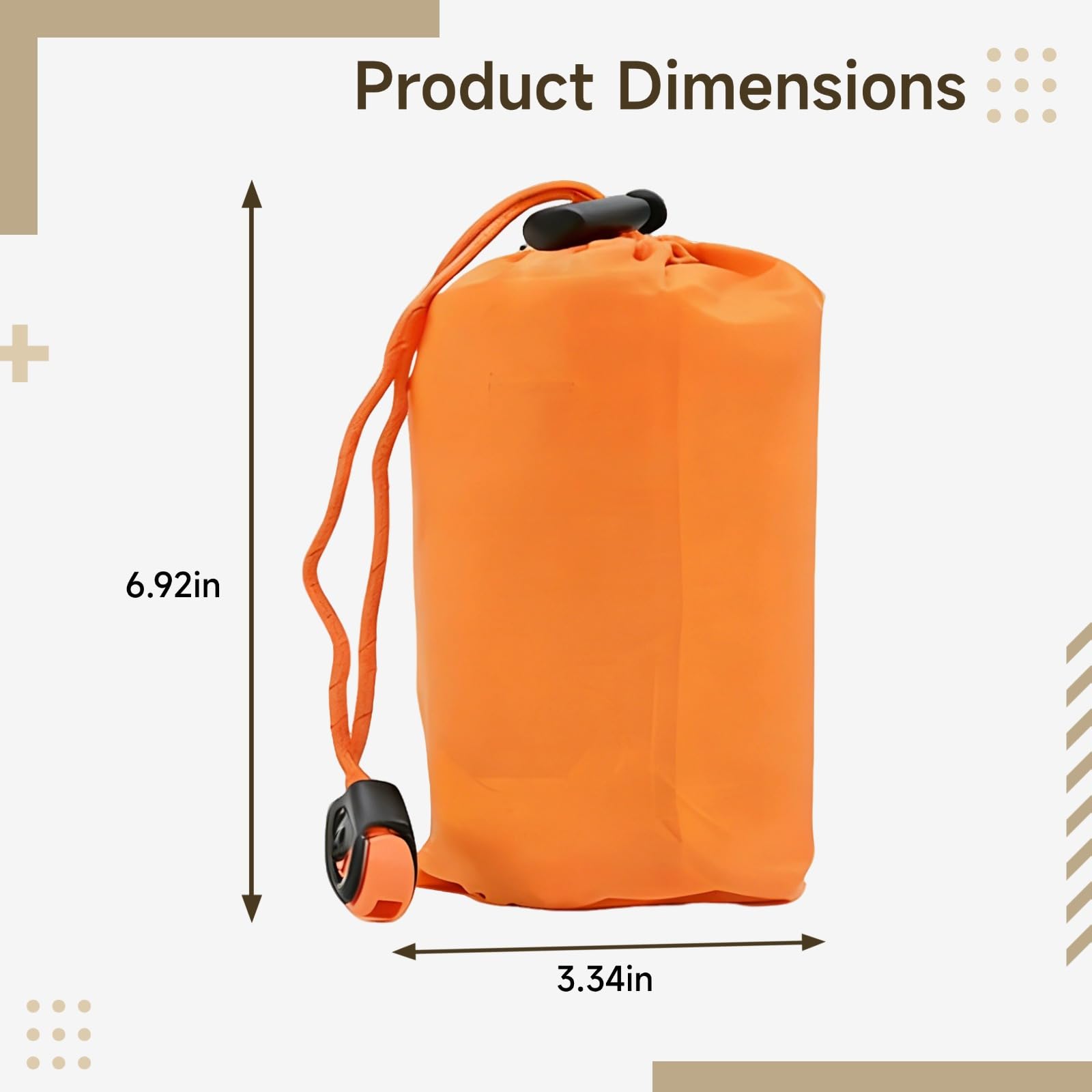 Überlebenszelt, Orange, Notfall-Bivysack mit Pfeife, reflektierender Körperwärme, leicht, 4 Stück
