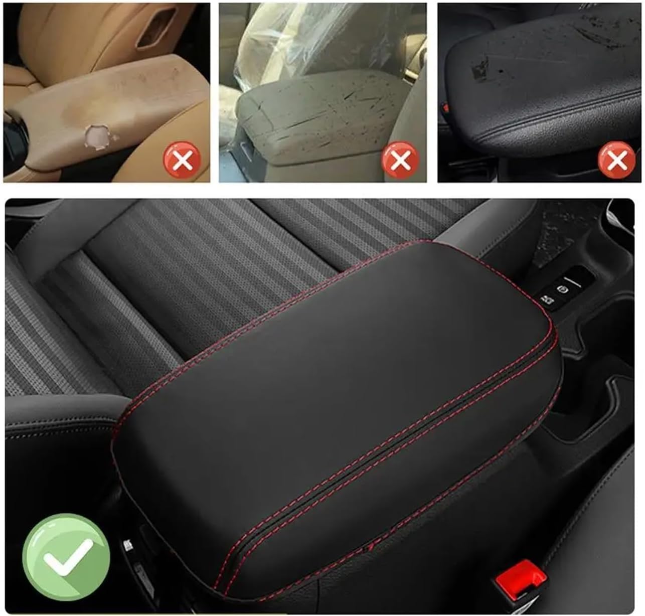 Car Armrest Box Cover Compatible with Hyundai Kona Hybrid/Kona N-Line 2018-2022 Central Control Armrest Box Pad Auto Kona Accessories