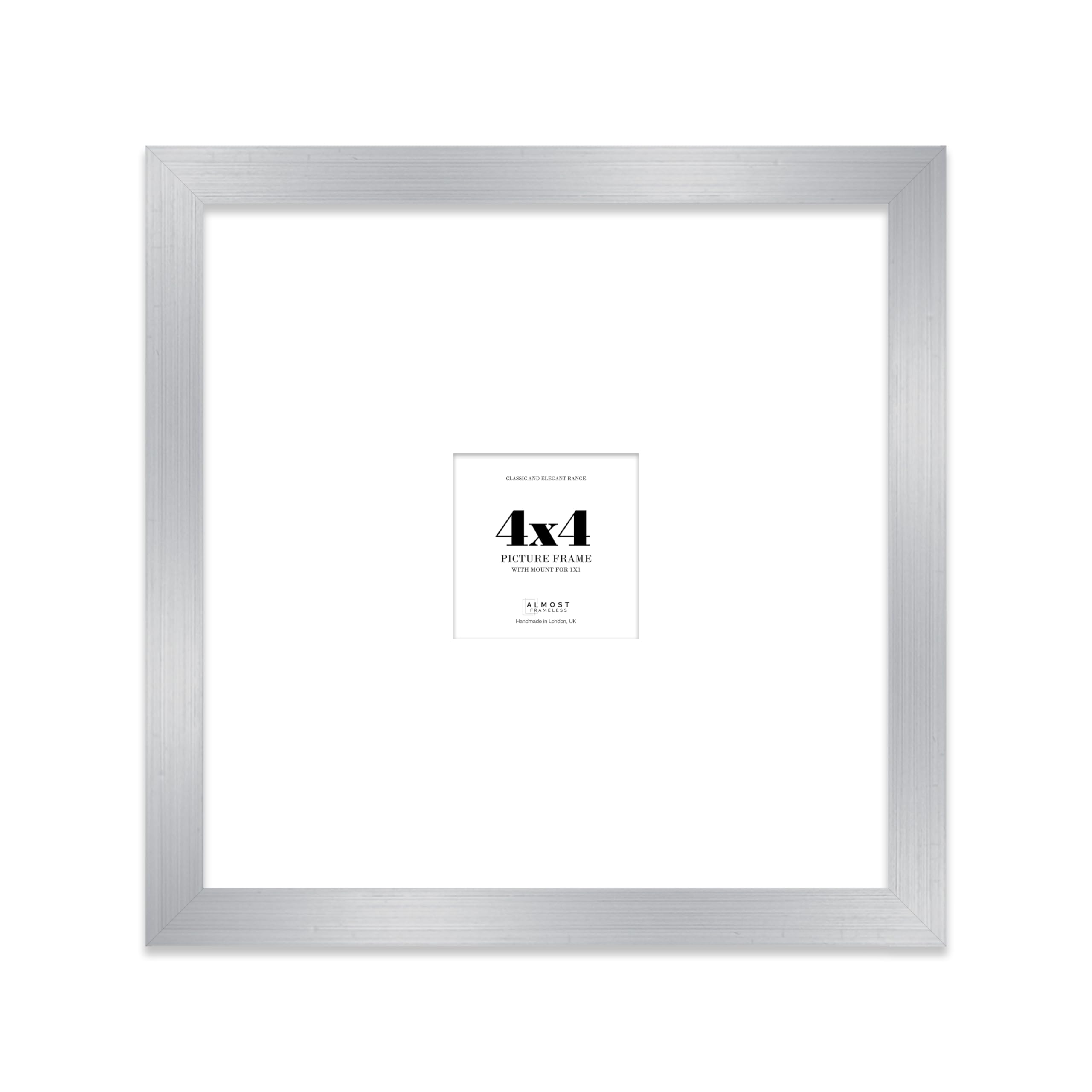 4X4" Silver Picture Frame4X4" Square Frame With 1X1" Mount For 4X4"/1X1" Pictures Moderrn Style Thin Edge1 Pack from B&Q