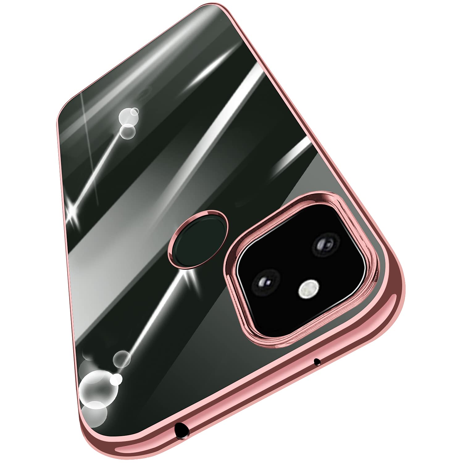 Google Pixel 5A 5G Case Crystal Clear Slim Soft Silicone Shockproof Protective TPU Bumper Thin Cover for Pixel 5A，Rose Gold