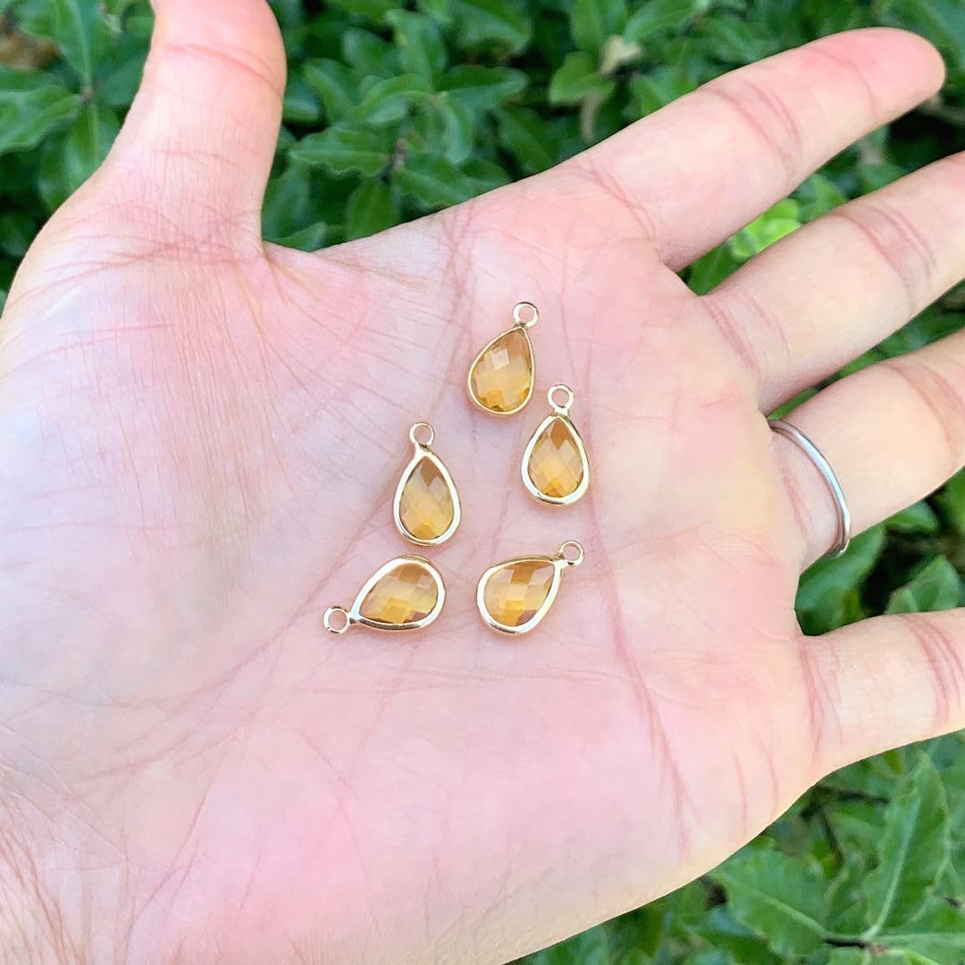 Adabele Grade A Birthstone Pendant Drop 11mm 14mm 16mm 18K Yellow Gold Plated For Personalized Earrings Bracelet Necklace Anklet Pendant Keychain Craft Jewelry Making - Image 2