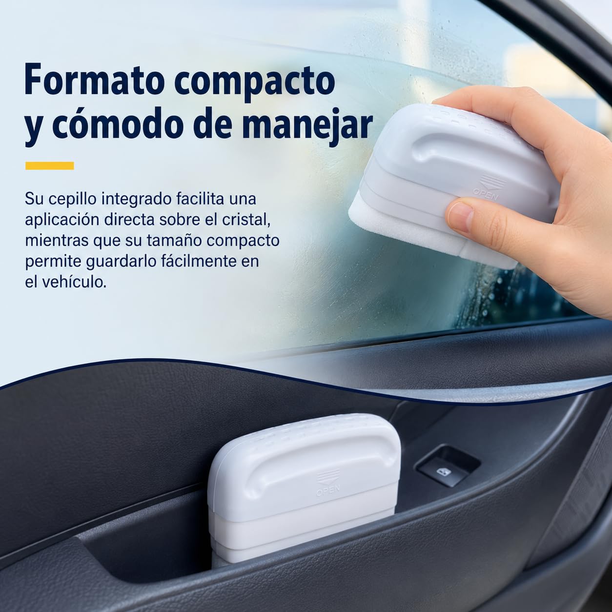 Limpiador de lunas 100 ml, esponja mágica para coche, pack de 12