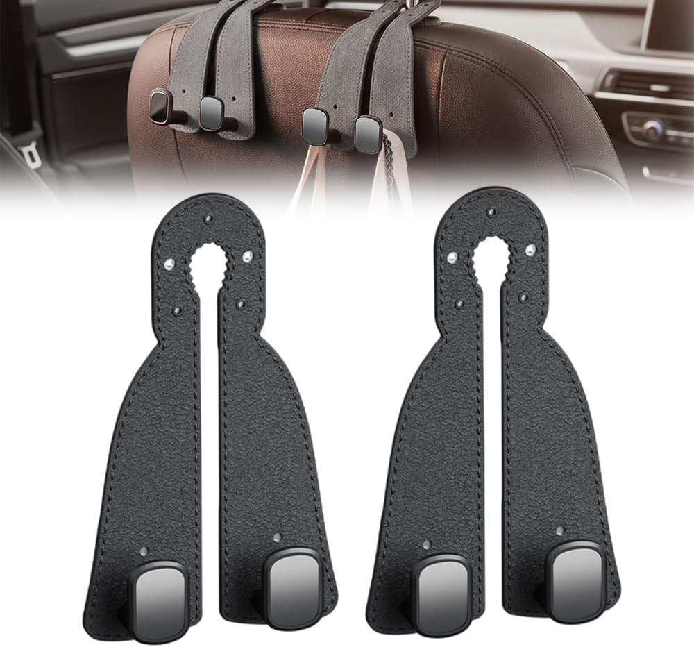 Azyq Black Car Seat Headrest Hooks For Acura Mdx 2001-2021 2022 2023 2024 2025 Yd1 Yd2,Hidden Seat Back Hanger,Interior Storage Organizer For Handbags And Grocery Bags,Heavy Duty Backseat Hooks,2Piece Set