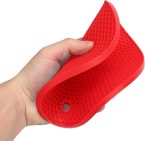 Miniatura 4 de LEEZAD 5Pcs Silicone Trivet Mats, Square Round Honeycomb Hot Pad, Multipurpose Non Slip Hot Pads for Kitchen Potholders, Hot Dishers, Jar Opener,