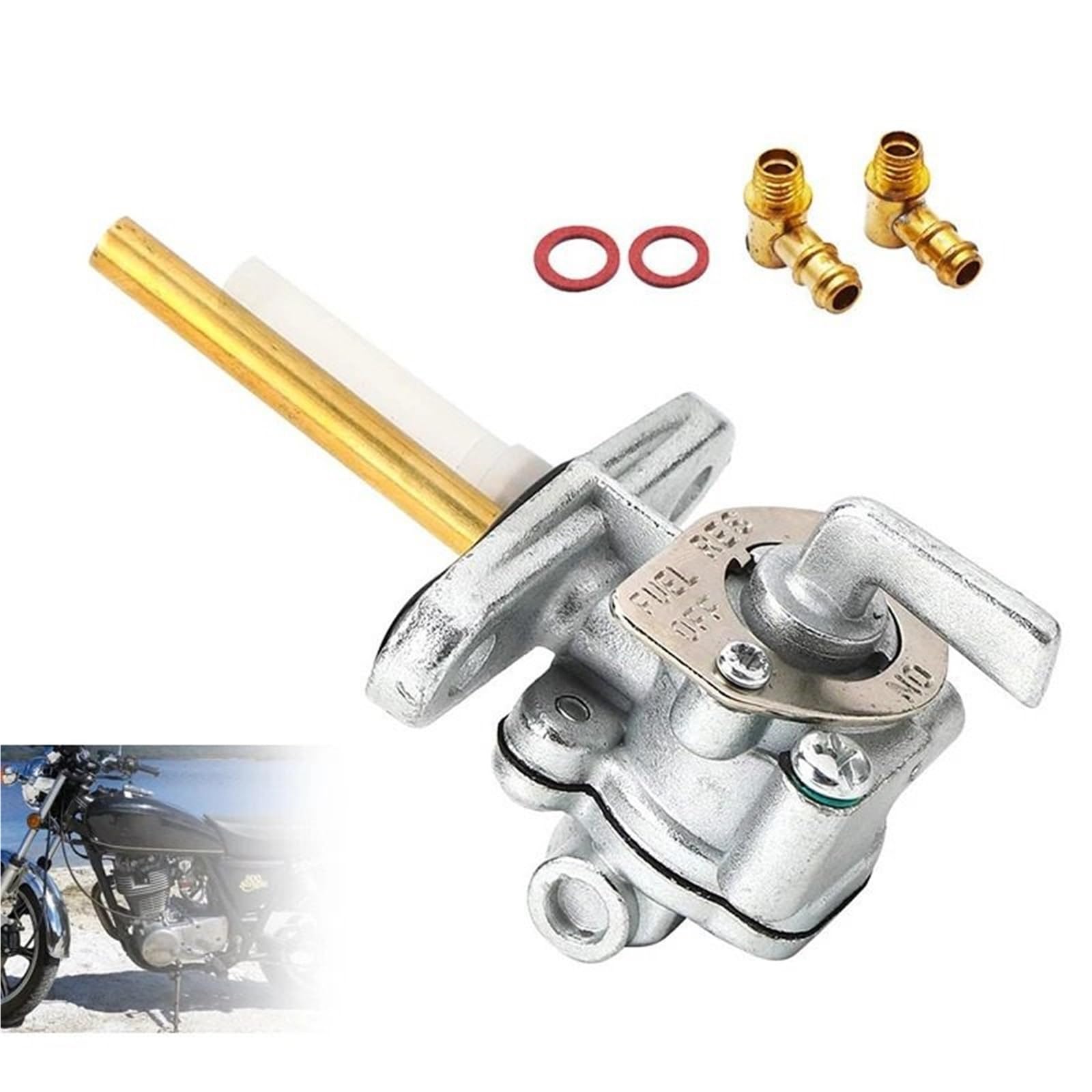 Kurek paliwa Zbiornika Pasuje do Yamaha SR500 XS650 XS750 Special XS850 XS1100 447-24500-02 Zawór paliwa Petcock Shut Off Tank Switch