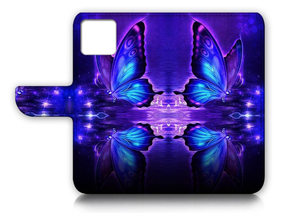 AJOURTEK for iPhone 15 Art Designed Flip Wallet Style Cover Case Fancy Flower Full Body Protection AD003 (#24885 Butterfly)