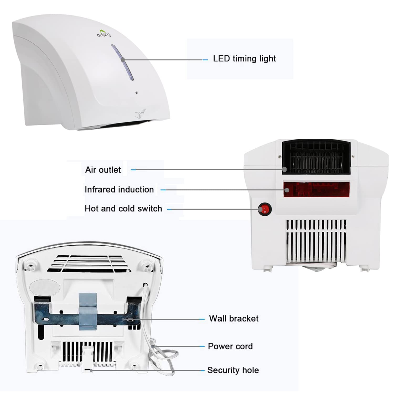 Dolphy Automatic Hand Dryer - Fast & Quiet -6