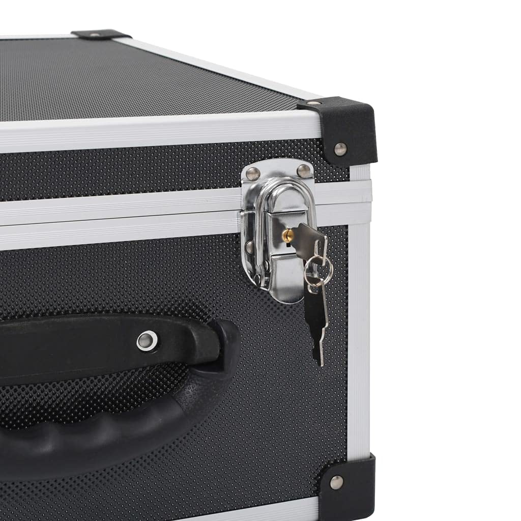 vidaXL CD Koffer für 40 CDs mit 2 Schlüsseln DJ Case Box Alukoffer Aufbewahrungsbox Transportbox Sortimentskoffer Aluminium ABS Schwarz DVD