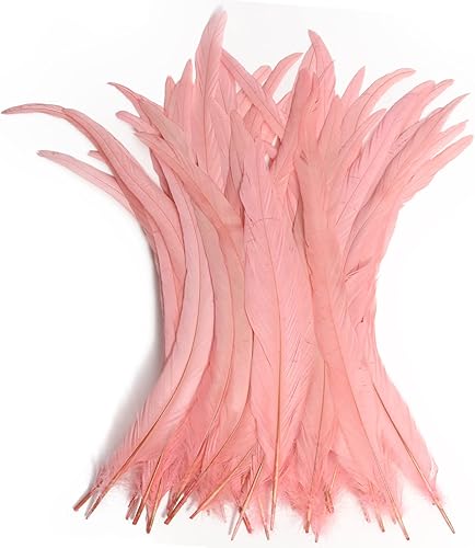 THARAHT 20 plumas de cola de coque de gallo, naturales a granel, 16-18 pulgadas, 15.7-17.7 in, para manualidades, boda, atado de moscas, actuaciones