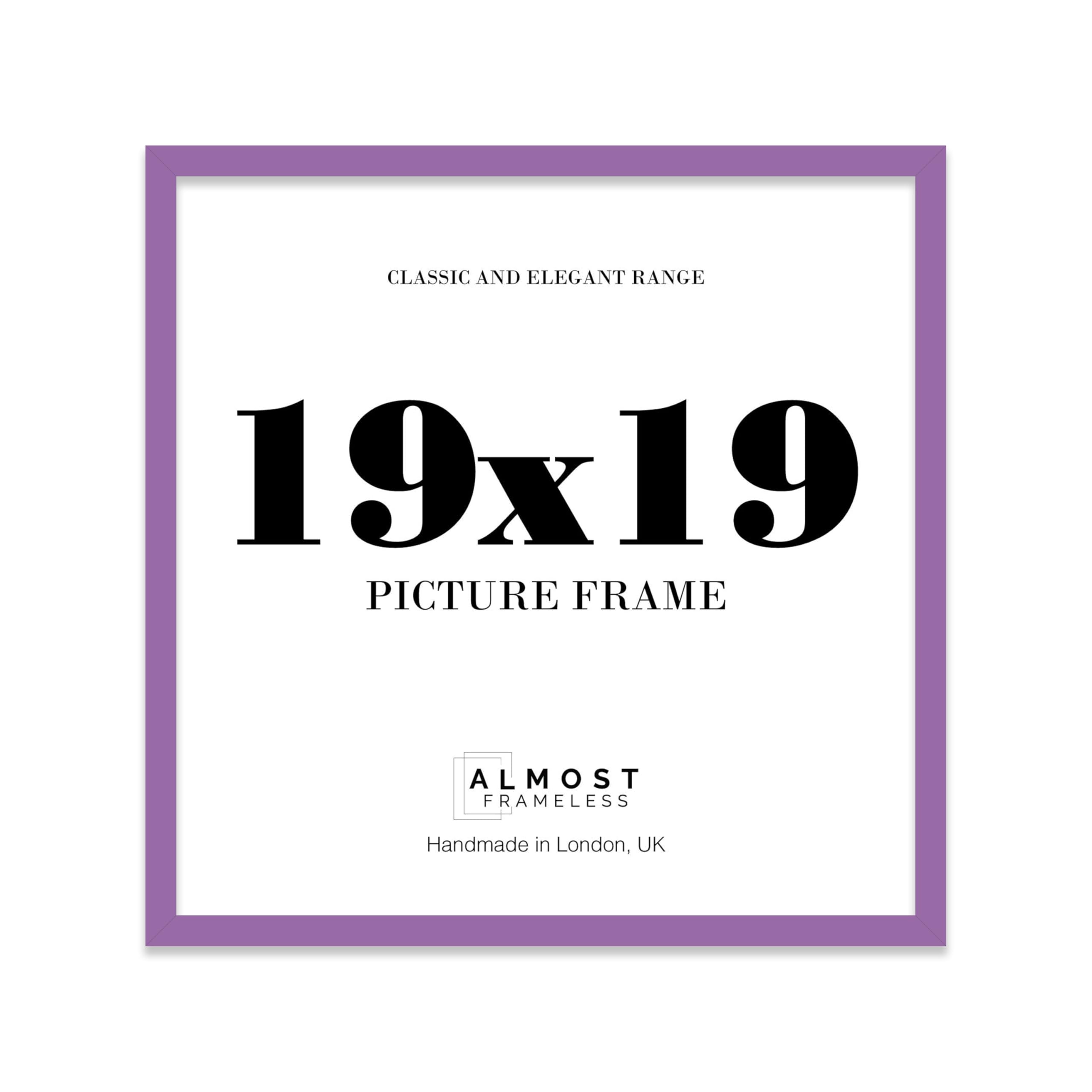 19x19 Purple Picture Frame for Square Photos, Posters, Prints & Artwork, (10.2 x 15.2cm) Wall Display Modern Photo Frame for Home, Office, Gallery Wall, 1 Pack