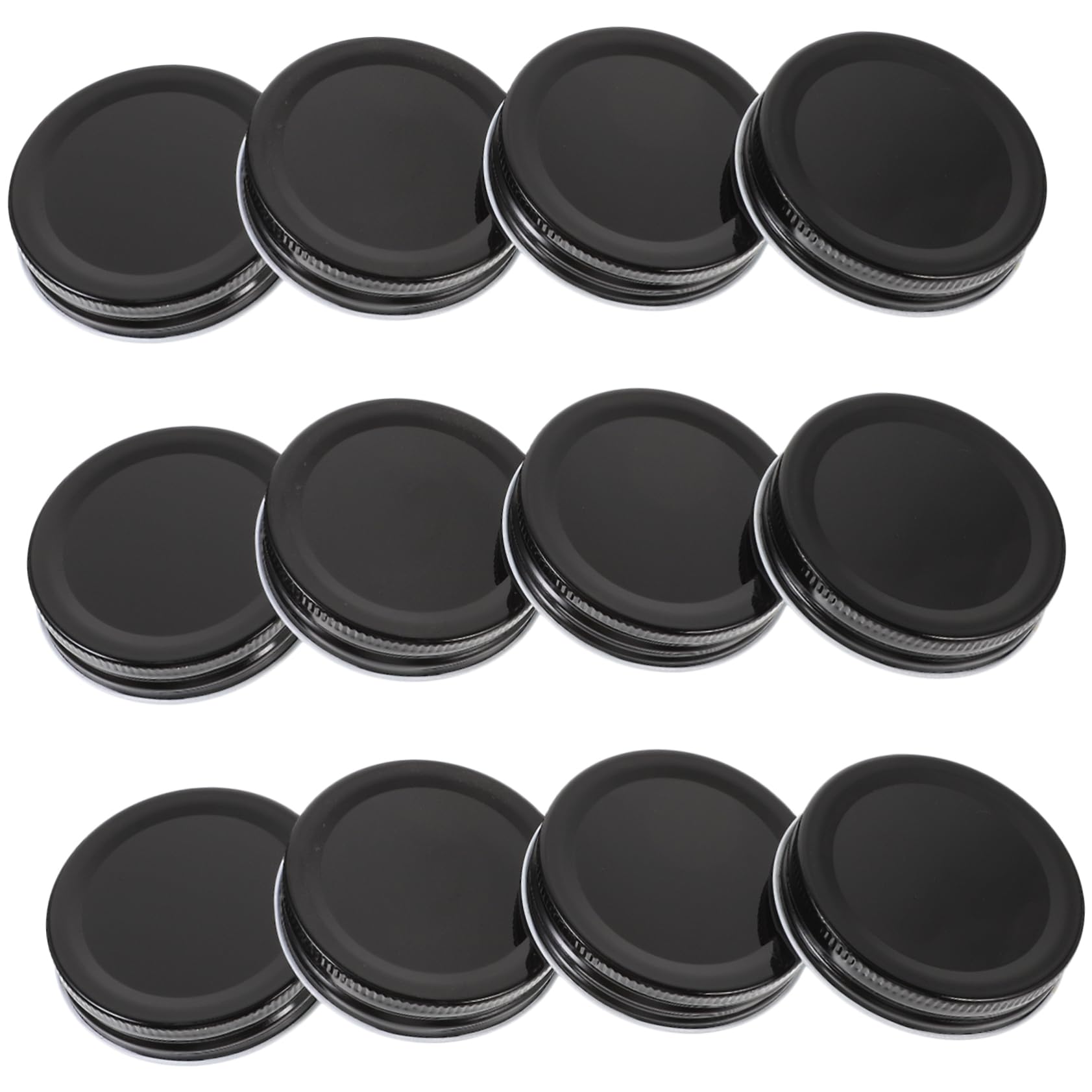 Ciieeo 60 Pièces Couvercle de pot couvercle intégré à bouche standard de 70 mm couvercle de pot scellé (bouche standard de 70 mm noir) 36 pièces housse de rangement housse rangement
