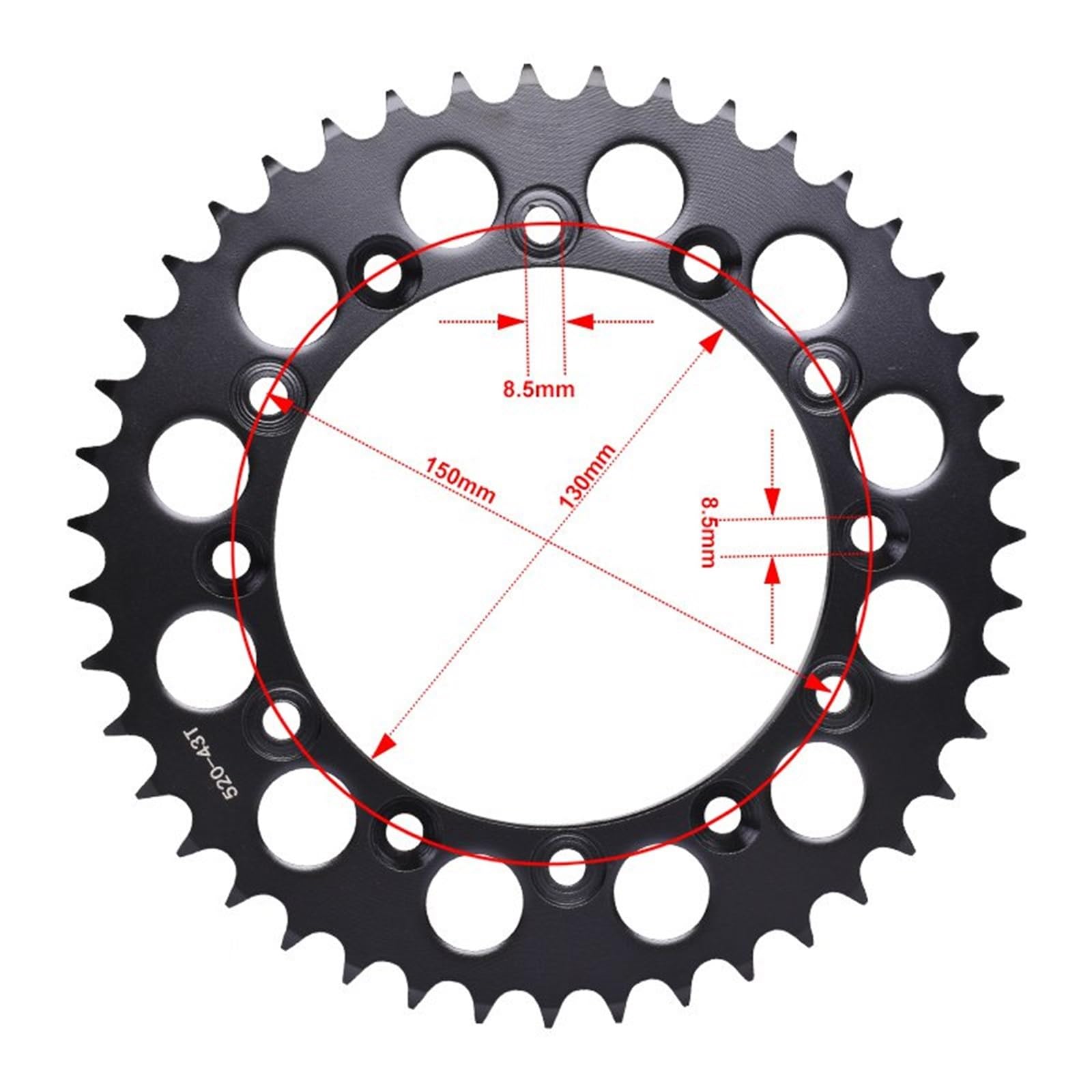 Piñón Y Corona (Delantero Y Trasero), Paso 520 (13T/43T) — Compatible para Y&amaha WR250 R-X,Y,Z,A,B,D,E,F,G,H,J,K,L32D5/B (2008-2020)