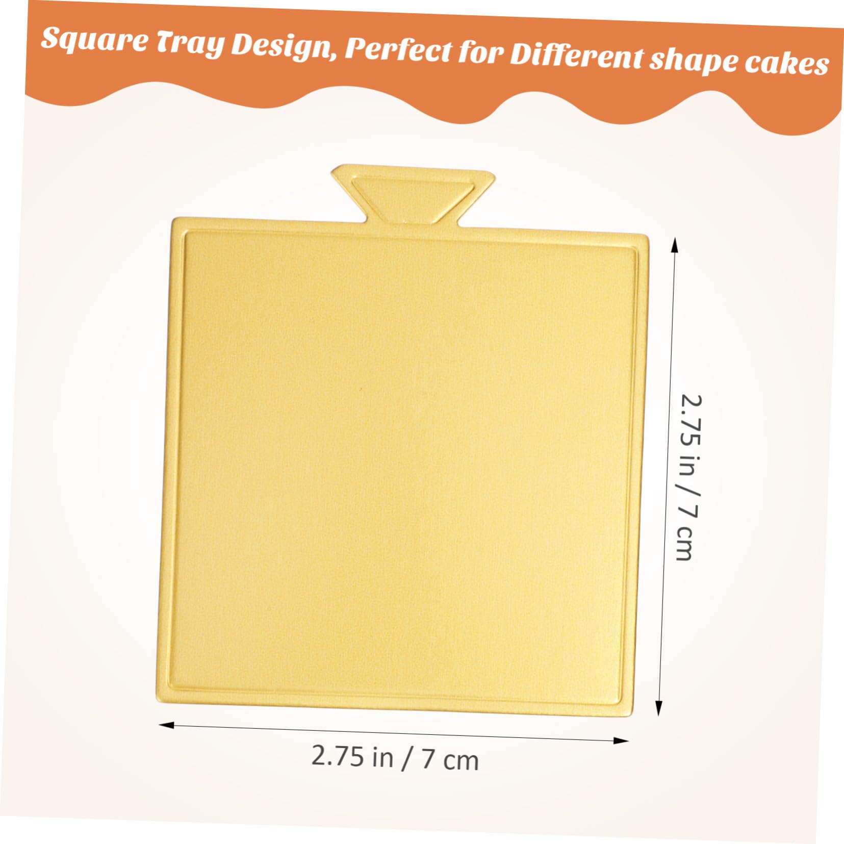 DOITOOL 100 Blatt Quadratische Mousse Kuchenböden aus Goldenem Papier Dekorative Tortenunterlage für Kuchenstütze und Elegantes Servieren
