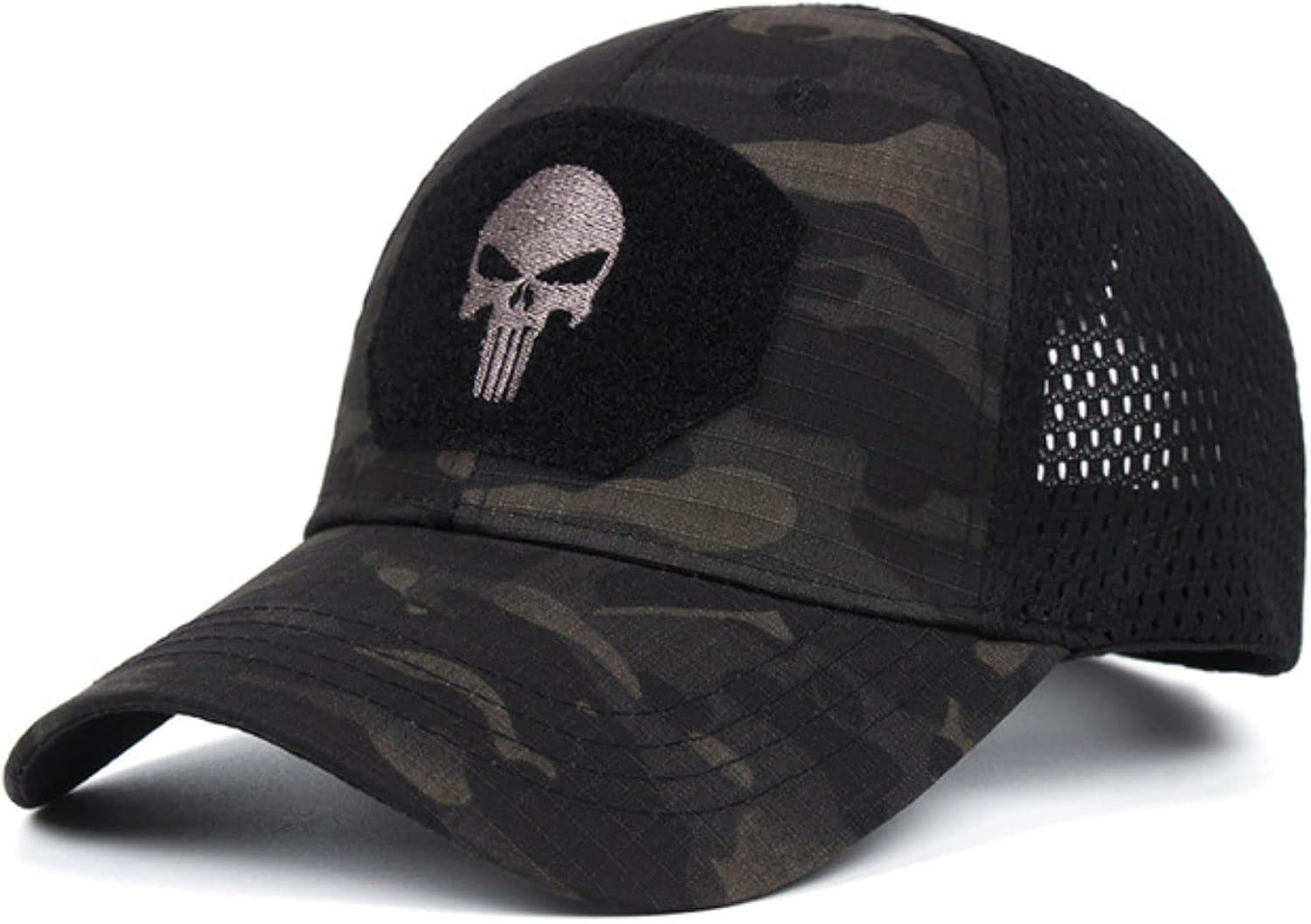 HANERREAL Skull Mesh Baseball Cap Men Tactical Operator Caps Fitted Outdoor Breath Hats - Image 2