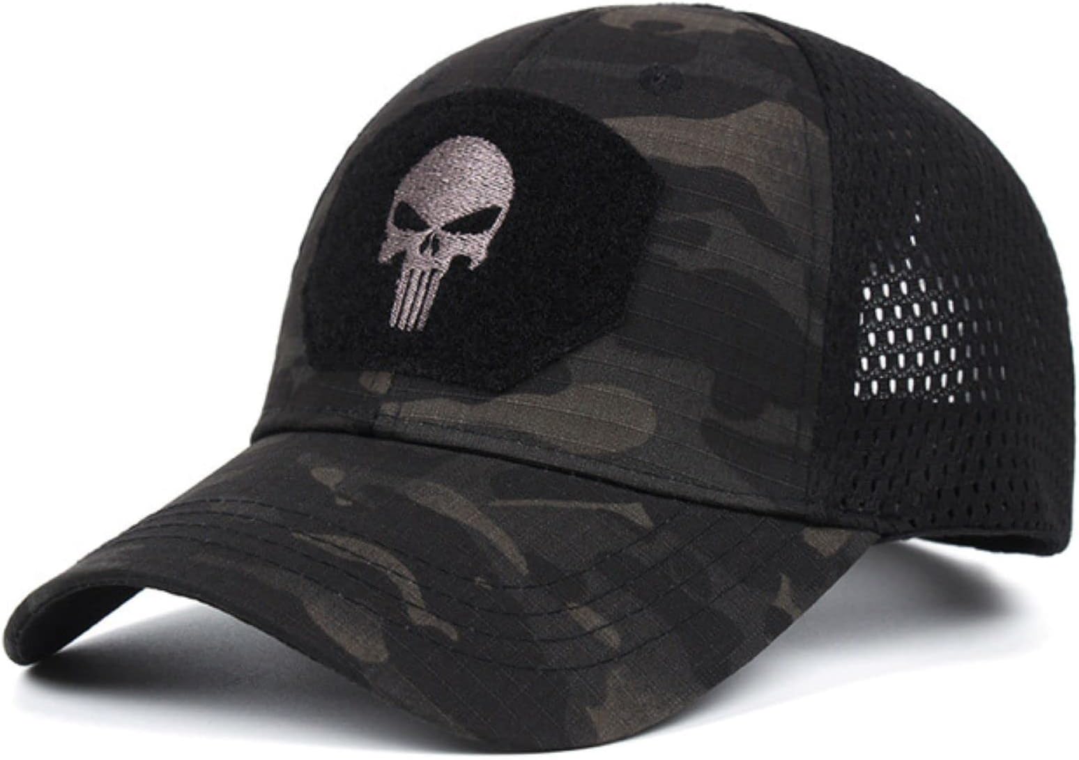 Skull Mesh Baseball Cap Men Tactical Operator Caps Fitted Outdoor Breath Hats
