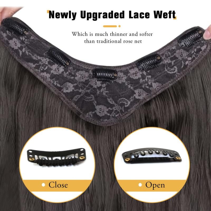 Image of 24 inch Heat Resistant Clip In Synthetic Straight Hair Extensions - Synthetic Hair Extension /Ponytail Long Braided Ponytail With Elastic Hair Ties Synthetic Hair Extensions (Style 2)