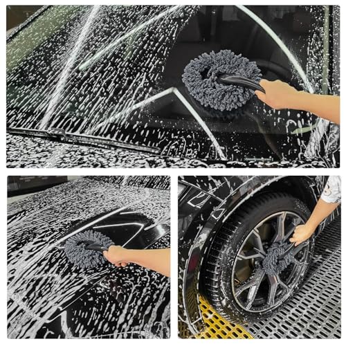 Image of KASHIVAL Microfiber Car Cleaning Cleaning Cloth and Interior Cleaning Car Duster (Medium Duster and Microfibre Cloth)