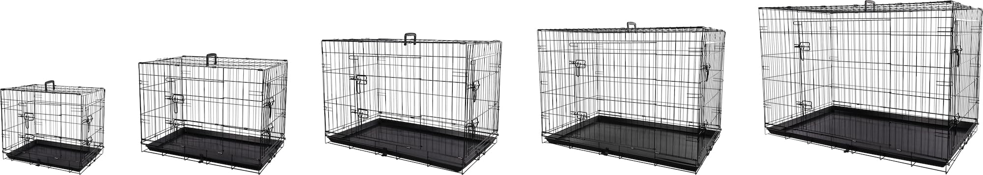 Flamingo Cage pour Animaux Mezo - Taille M - 77x47x55 cm - Pliable, Robuste et Facile à Nettoyer - Idéale pour Beagle, Bouledogue Français, Cocker Spaniel et Schnauzer