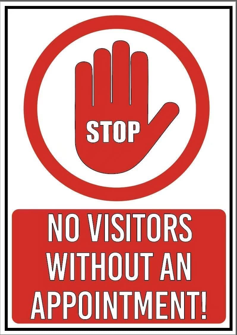 CAEJCCL Stop No Visitors Without an Appointment Metal Tin Sign Warning Sign Safety Signs Aluminum Sign for Home Outdoor Garden 8x12 Inches-image-9