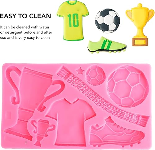 Miniatura 2 de Mini Copa del Mundo de Fútbol, moldes de silicona para pastel temático, zapatos de fútbol, caramelo chocolate decorativo para cumpleaños, boda,