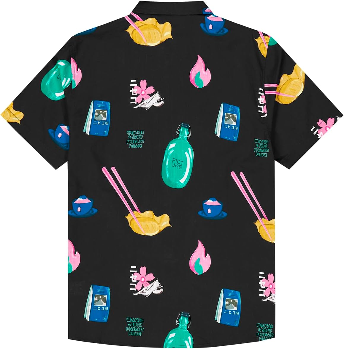 Picture Organic Men's Mataikona Short-Sleeve Shirt - Lightweight Athletic Button-Down Shirt for Travel & Outdoor Use