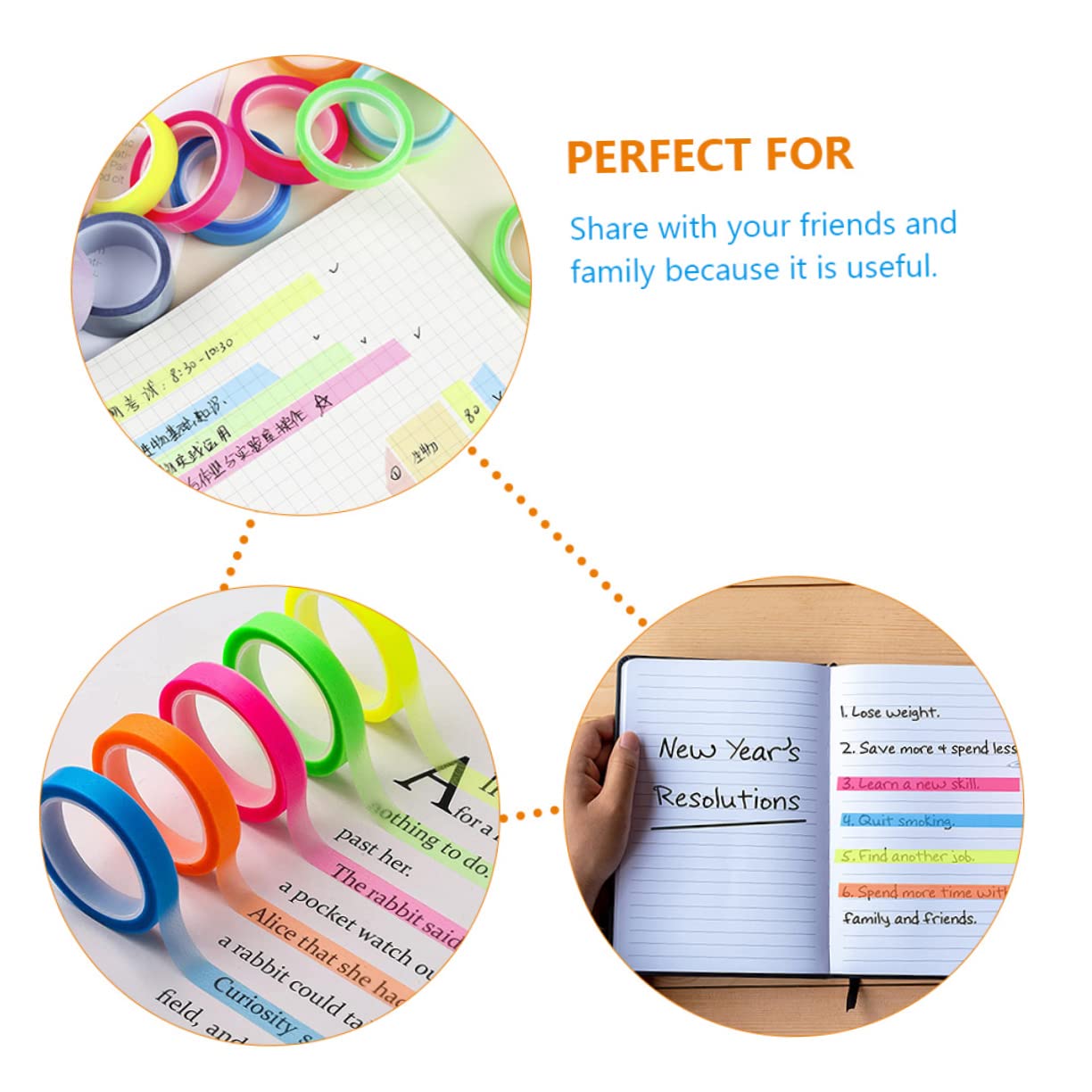 NUOBESTY 100rollen Wasserdichte Selbstklebende Transparente Highlight-tapes Praktische Seitenmarker Für Schule Büro Und Notizen