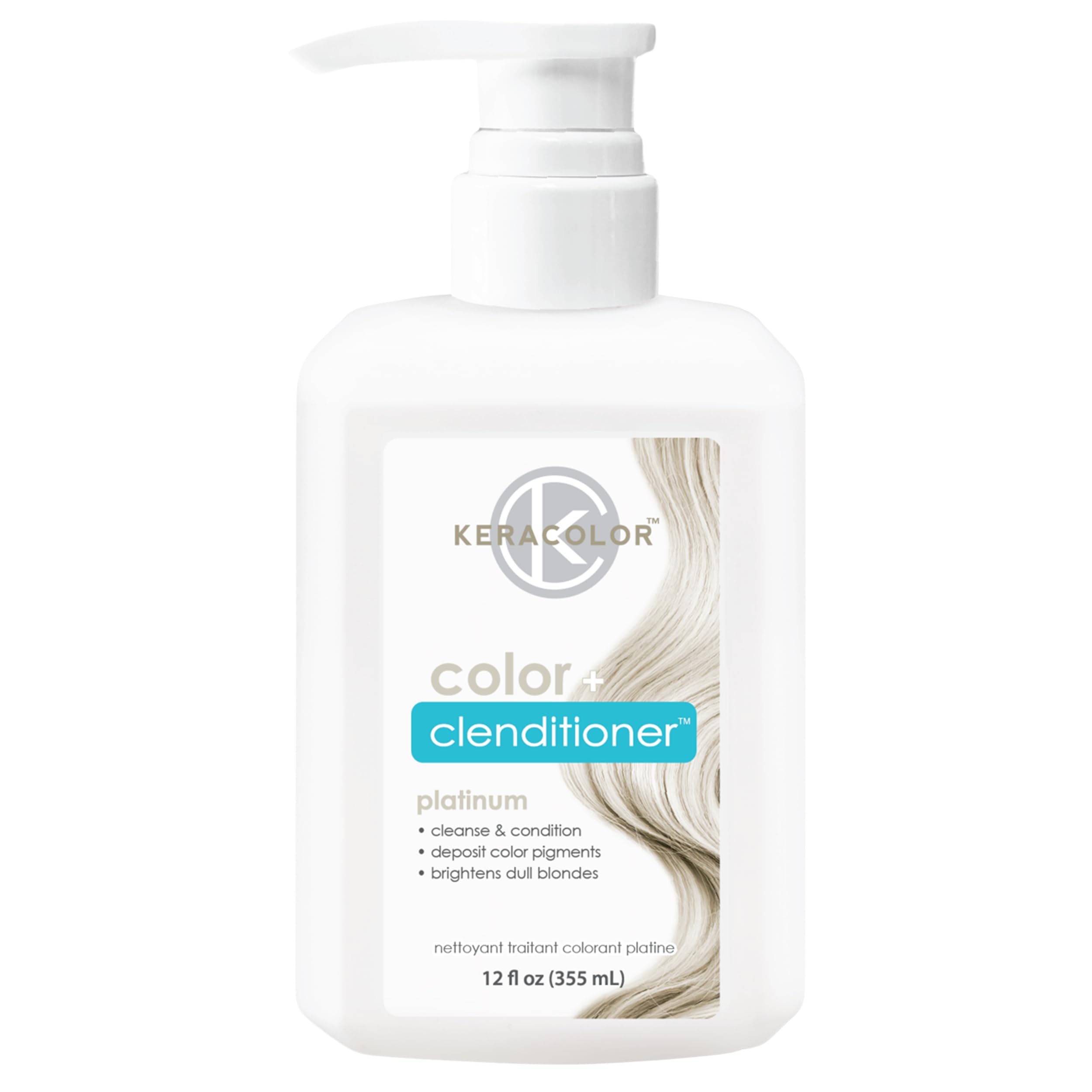 Clenditioner PLATIUM Hair Dye - Semi Permanent Hair Color Depositing Conditioner, Cruelty-free, 12 Fl. Oz.