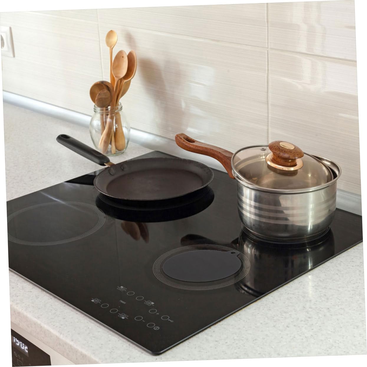 ABOOFAN 10 Piezas Almohadilla Aislante Antideslizante Estera de conducción de Calor de la Estufa Estera de la Estufa de inducción Dish Drying Mat Estera de microondas de inducción