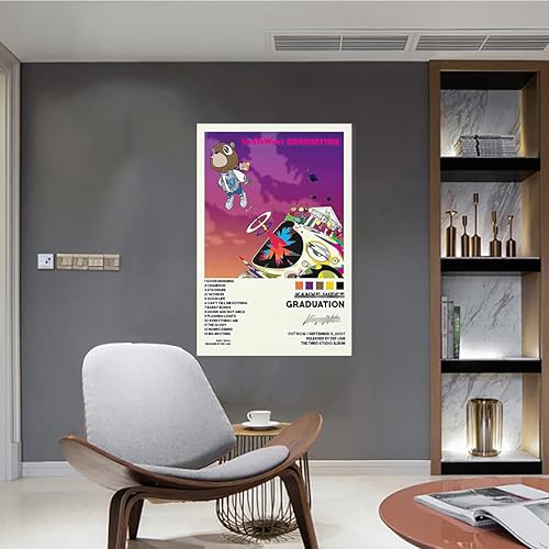 Miniatura 3 de Póster de Kanye West de graduación, pósteres de cubierta de álbum de graduación, lienzo musical, impresión artística de graduación de Kanye West,
