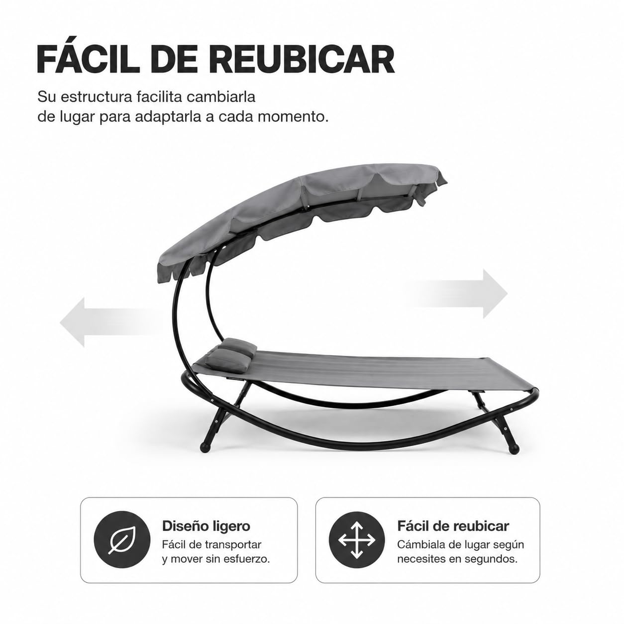 Cama Balinesa Doble Exterior con Toldo Ajustable y Cojines, Tumbona de Jardín para 2 Personas, Estructura de Acero para Terraza, Piscina y Patio