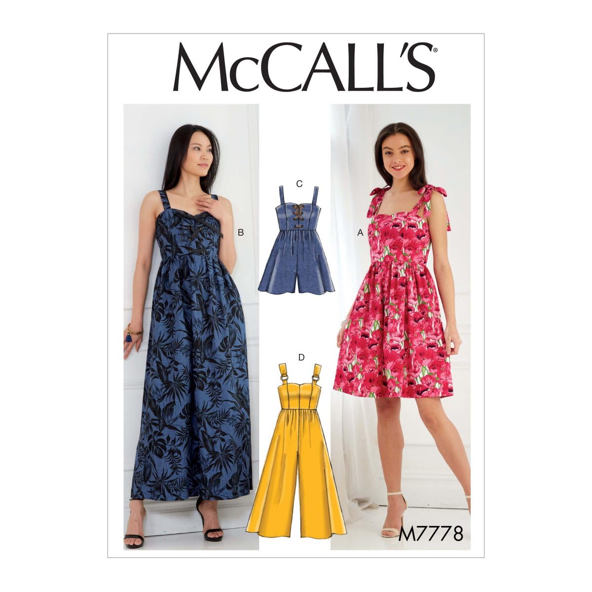 McCall's Patterns Misses' Dresses, Romper and Jumpsuit sewing pattern, E5 (14-16-18-20-22), Multi