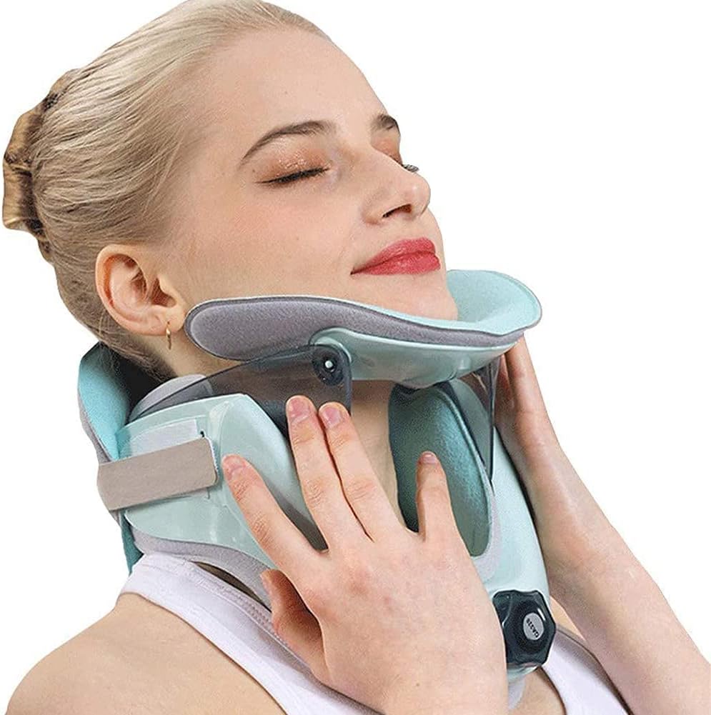 Cervical Neck Collar Neck Support Brace Inflatable,Cervical Traction Device Neck Collar Fixation Neck Care Recover Tool Ideal for Spine Alignment and Chronic Neck Pain Relief