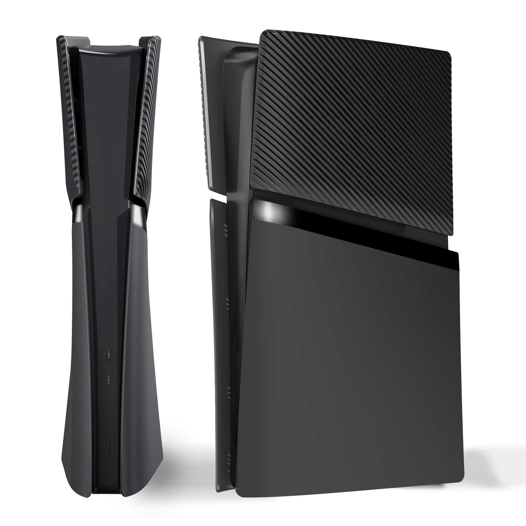eXtremeRate eXcover Copertura Ricambio Compatibile con ps5 Slim Console Digital Edition, Cover Coperchio Custodia Placca Shell Ventilata per ps5 Slim Digitale Console, Nero