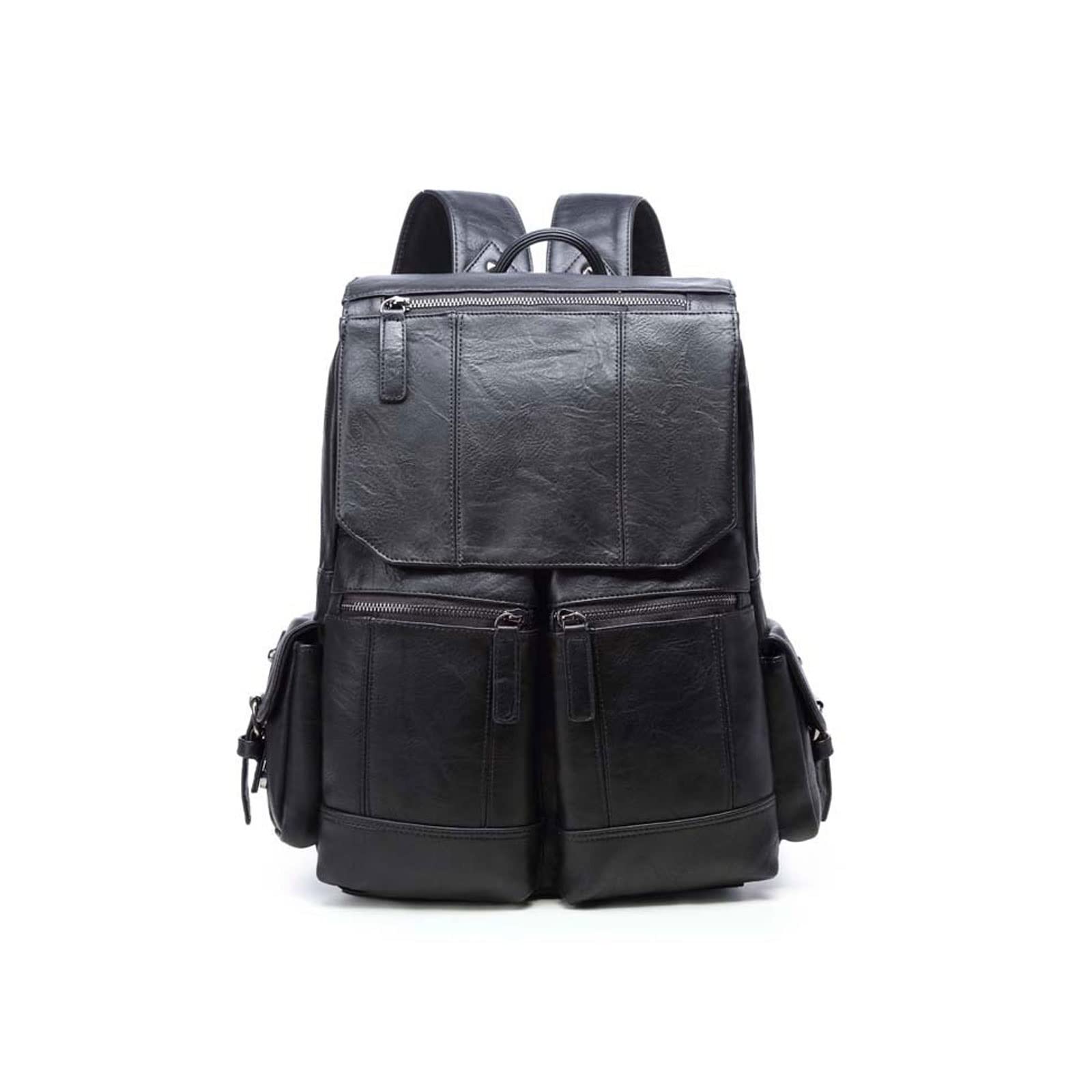 Sac d'école et de voyage léger en cuir PU noir pour le bureau