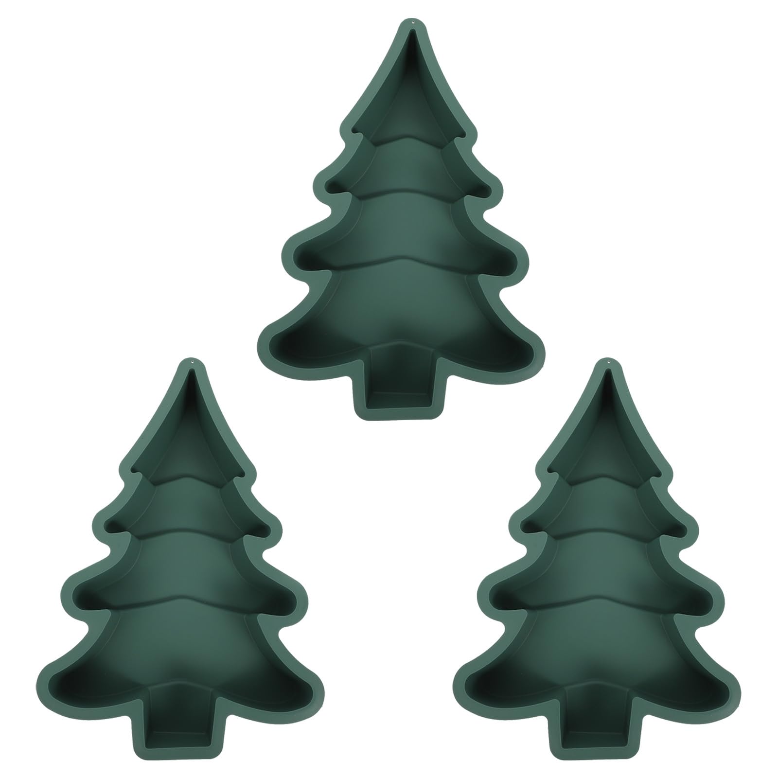 Stampo per torta in silicone a forma di albero, 3 pezzi - Teglia antiaderente da 30x20,5 cm per dessert per feste di Natale - Stampi da forno riutilizzabili a tema natalizio per forno