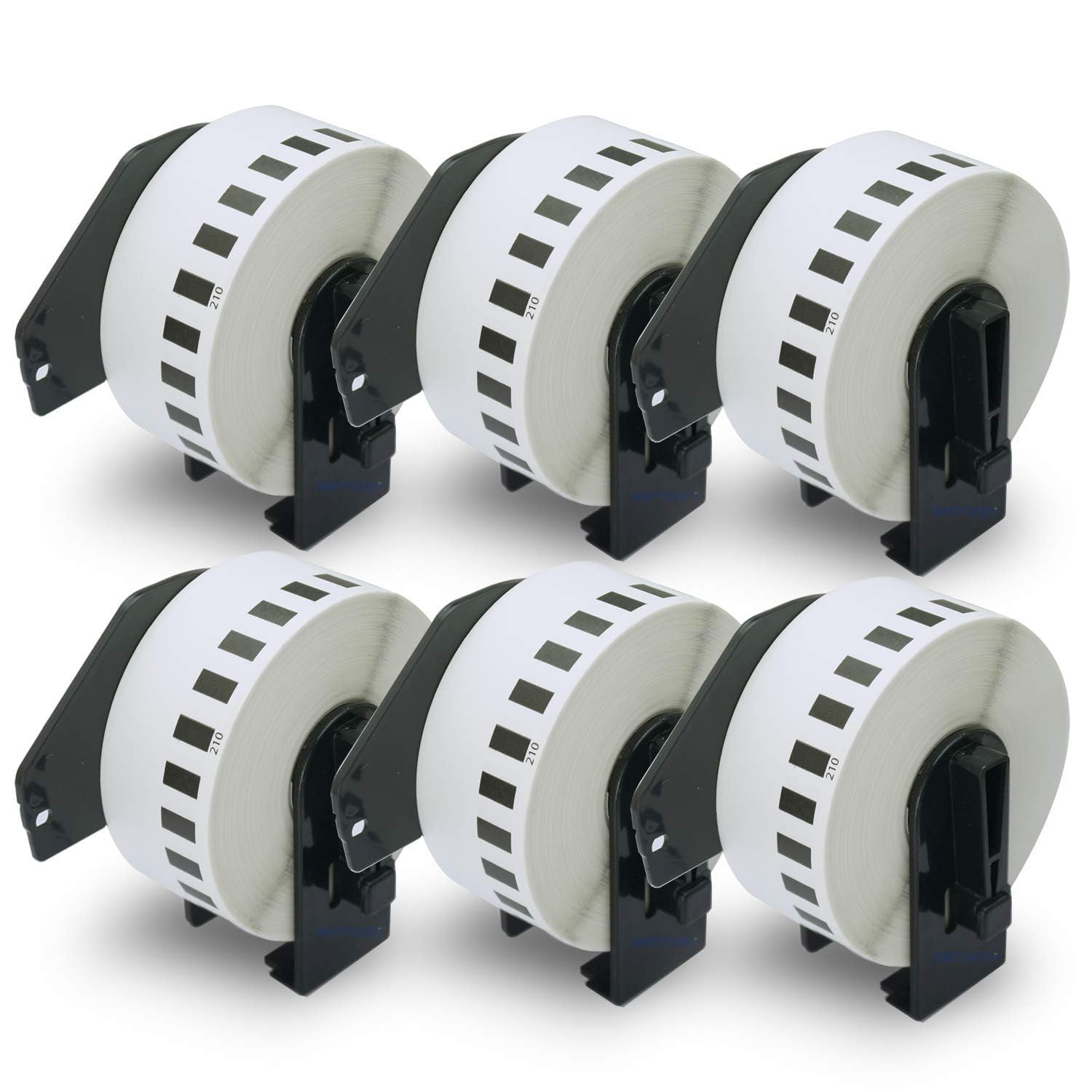 BETCKEY - 6 DK-22210 Rouleau de Papier Continu Compatible avec Brother, 29mm x 30.48m, 6 Étiquettes pour Imprimantes d'Étiquettes QL Brother