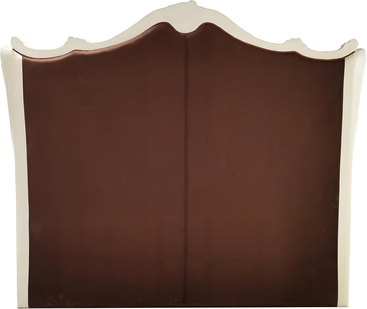 Acme Dresden Faux Leather Channel Tufted Eastern King Bed in Bone White