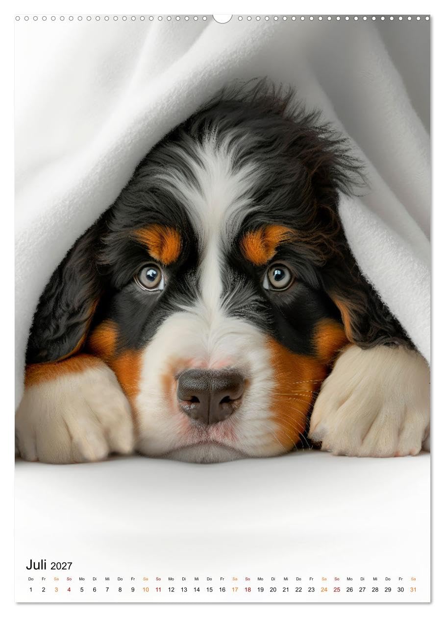 CALVENDO - Berner Sennenhund - gutmütig und treu (hochwertiger Premium Wandkalender 2027 DIN A2 hoch), Kunstdruck in Hochglanz: Berner Sennenhunde - heißgeliebte Familien Wachhunde