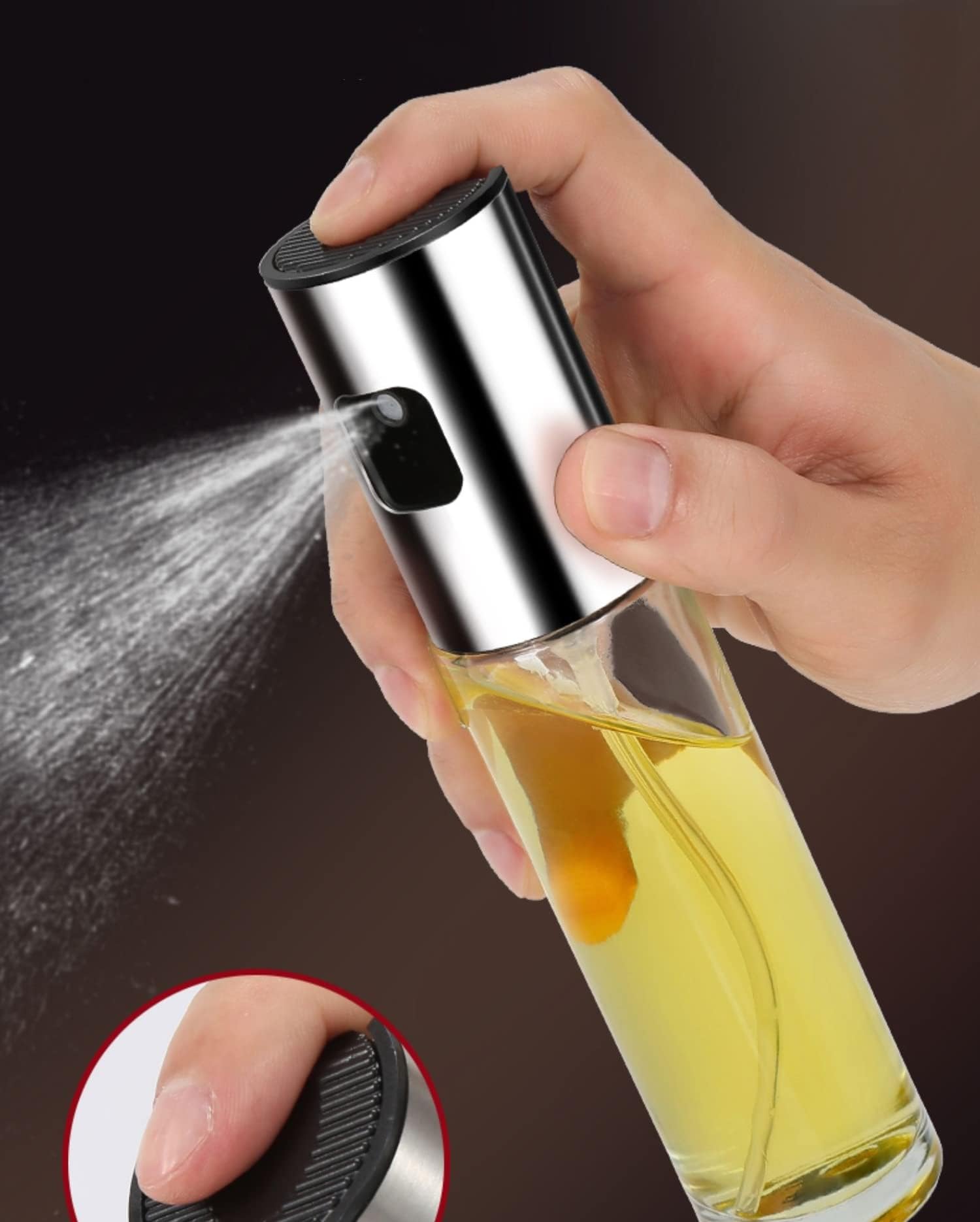 ChioSun Vaporisateur d'huile, 100 ml, distributeur de vinaigre, vinaigrette, pour griller, huile d'olive, bouteille en verre, pour cuisine, salade ChioSun Vaporisateur d'huile, 100 ml, distributeur de vinaigre, vinaigrette, pour griller, huile d'olive, bouteille en verre, pour cuisine, salade