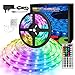 Tiras LED de 10 m, 5050 luces LED RGB, IP20, no impermeable, cambio de color con 20 colores, 8 luces, kit de tiras de luces LED con 44 teclas