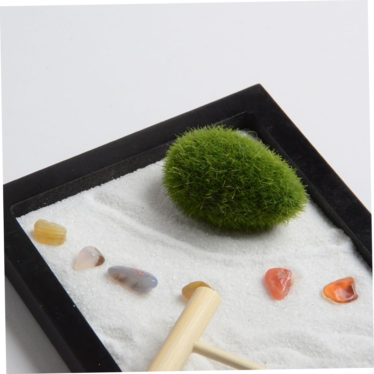 Wakauto Sand Table for Desktop Zen Garden Set Miniature Landscape Meditation Garden Decor and Rake