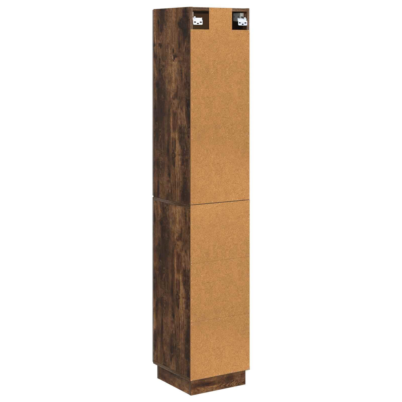 Zestaw szaf z drewna wędzonego dębu 33 x 34,5 x 87 cm 2-częściowy z szufladami, półkami, drzwiami do salonu, sypialni, biura, korytarza, miejsca do przechowywania i porządku