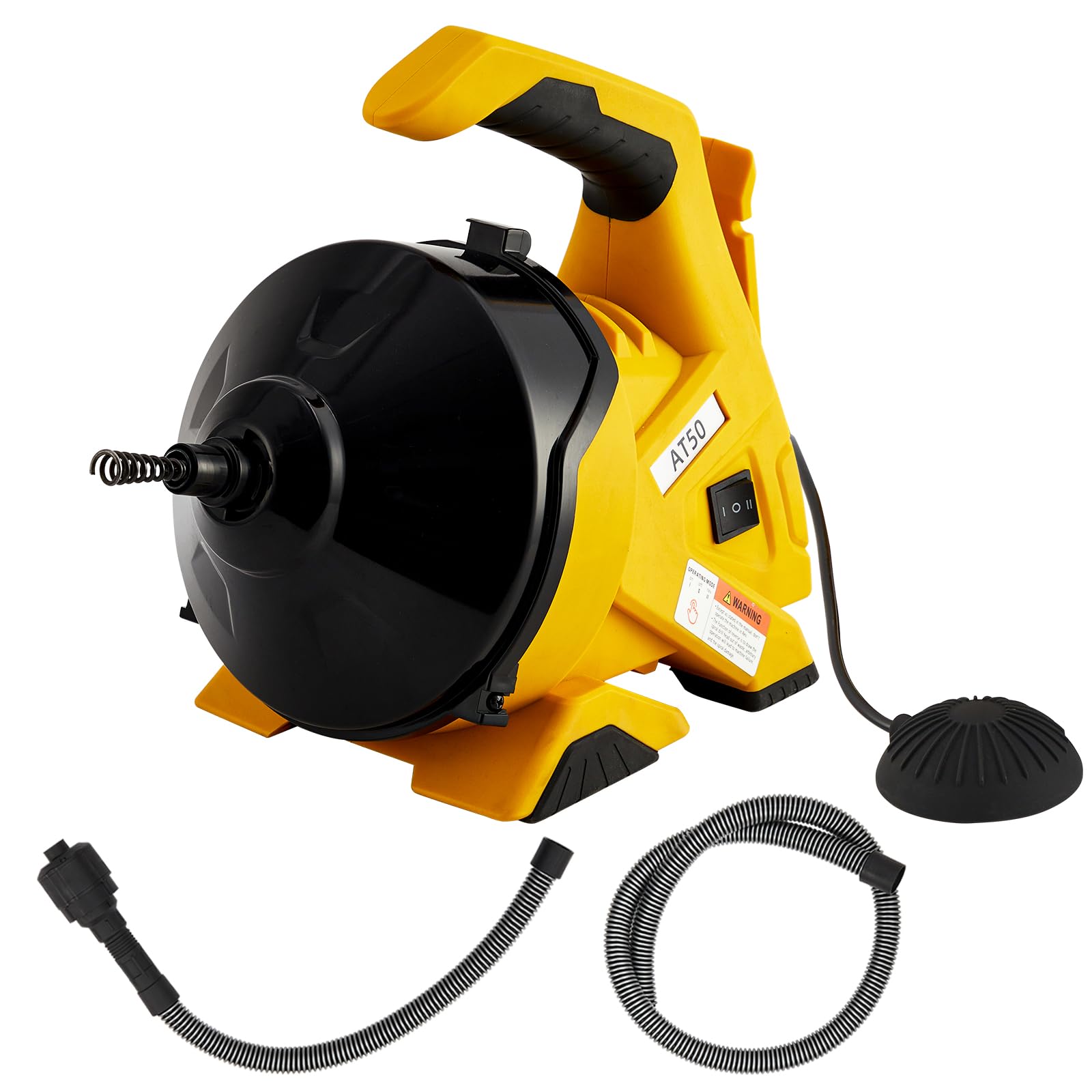 Rohrreinigungsspirale 9m mit Fußschalter, Elektrische Abflussreinigungsmaschine 400 U/min, für 20-50mm Rohre, Küchenspüle, Waschbecken & Badewanne, Robust & Praktisch