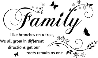 Family Like Branches on a Tree We All Grow in Different Directions Yet Our Roots Remain As One Wall Sticker Removable Home Decor Art Stickers (Family New)