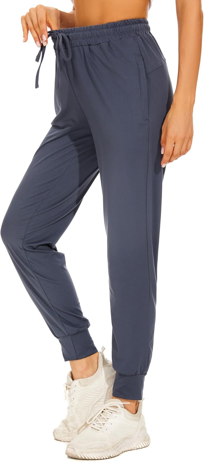 Women's Casual Pants with Zipper Pockets High Waist Lounge Sweatpants for Yoga Travel Hiking