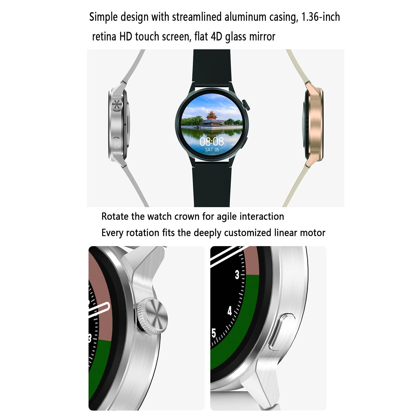 Inteligentny zegarek dla mężczyzn inteligentne zegarki dla kobiet smartwatch z funkcją połączenia Bluetooth rozmowy asystent AI GPS śledzenie sport