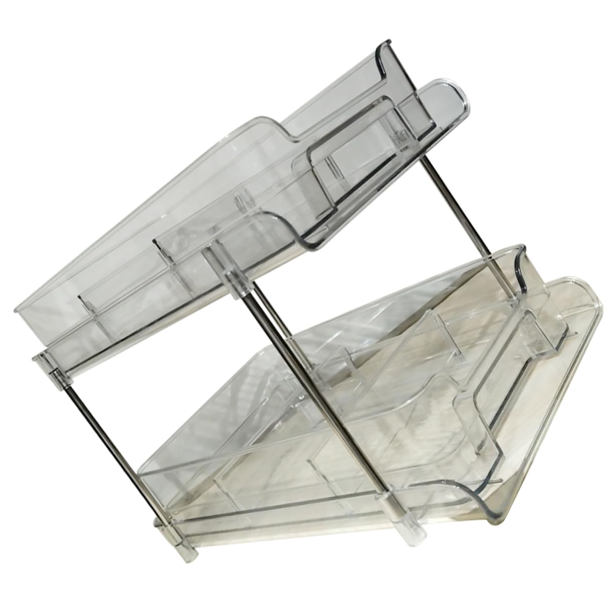 SWOOMEY Pull Organizer Double Layer Storage Box for Cosmetics and Kitchen and Pet Material Space-Saving Vanity Organizer for Bathroom Pantry and Cabinet Design