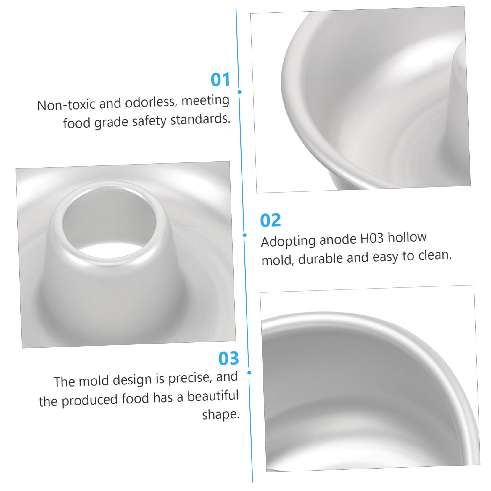 Toyvian Moule à Gâteau Creux en Alliage D'aluminium Antiadhésif Résistant la Chaleur pour Cuisson Four, Accessoire Pâtisserie Maison ou Boutique de Gâteaux
